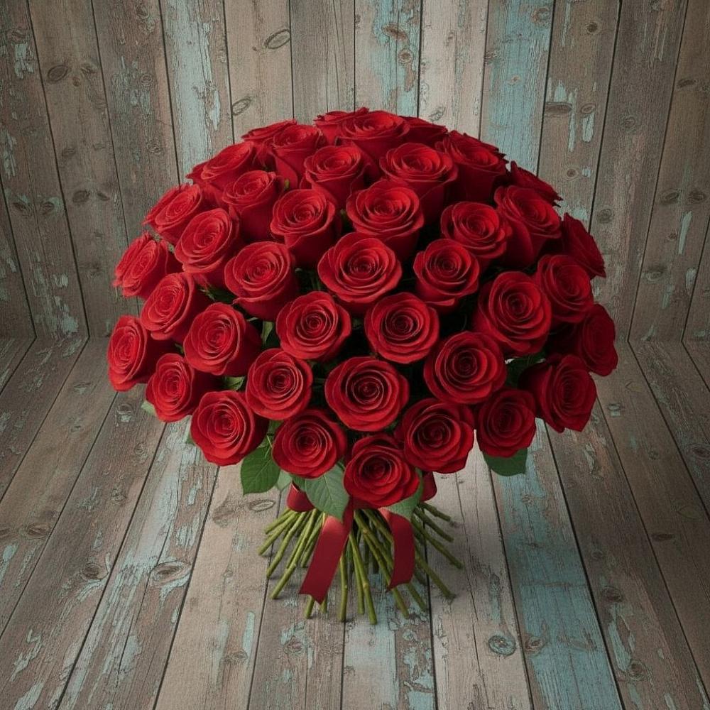 Букет 55 Красных роз Фридом в Листвянке