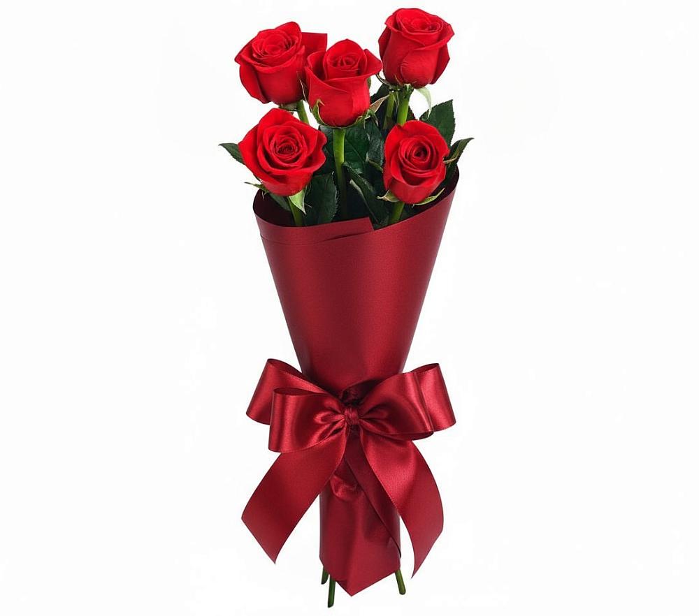 Букет 5 Красных роз Эдлесс Лав в Листвянке