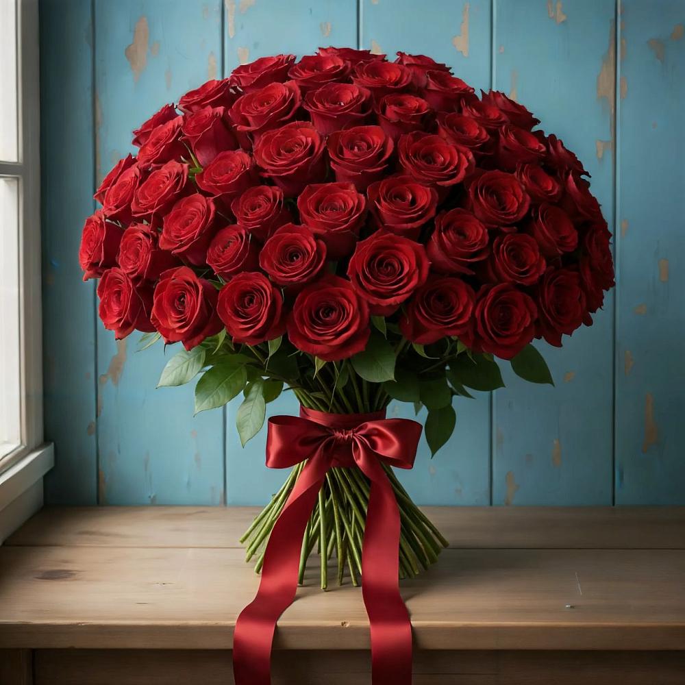 Букет Красные розы Блэк Меджик в Листвянке