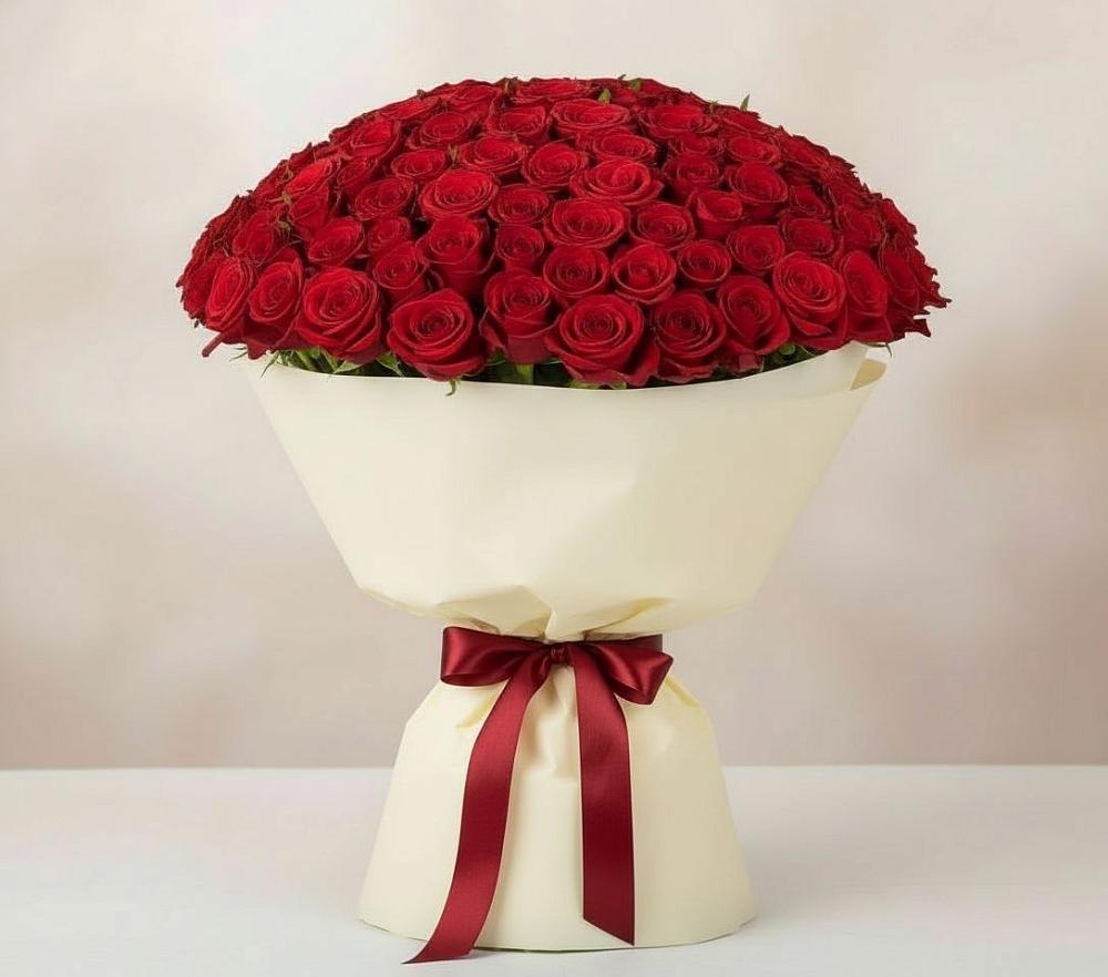 Букет 101 Красная роза Милано в Листвянке