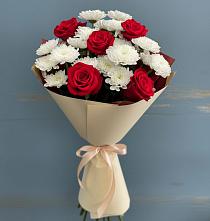 Букет цветов из:  Розы и Хризантемы в Листвянке