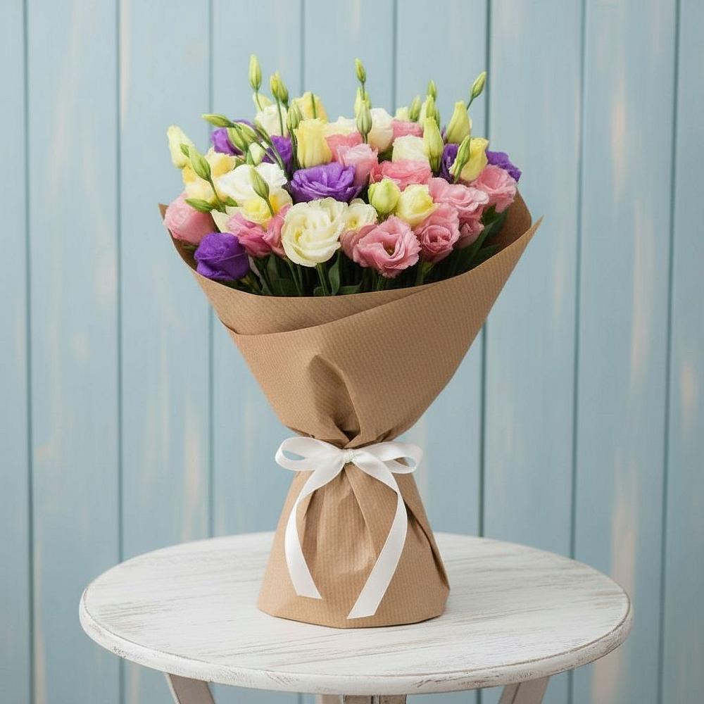 Букет цветов из: Лизиантусы в Листвянке