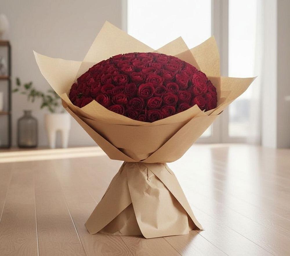 Букет 101 Красная роза в Листвянке