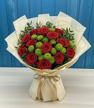 Букет цветов из:  Розы и Хризантемы в Листвянке